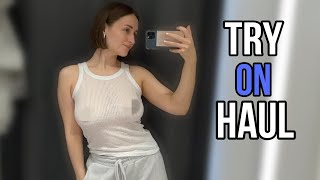 [4K] See-Through Clothes Try on Haul With Klara Si 2024| Transparent Fabric & No Bra Trend