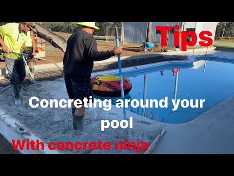 How To Landscape A Concret Pad Around A Pool?