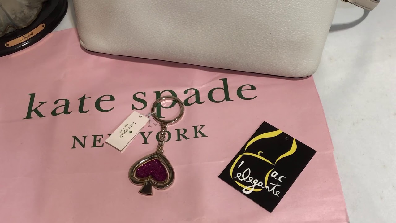 Kate Spade Swivel spade bag charm keychain - YouTube