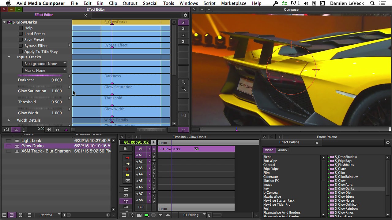 Sapphire Light Effects for Avid Media Composer - Glow Darks