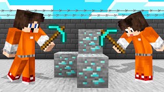 STUCK In A MINECRAFT PRISON! (Mining DIAMONDS)