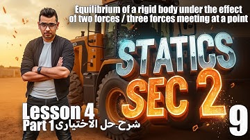 Statics | Sec 2 | Lesson 4 | Equilibrium of a Rigid Body under Two or Three Forces  - Part 1 |