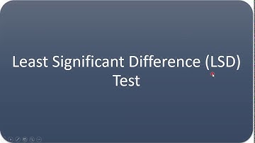 Least Significant Difference LSD Test