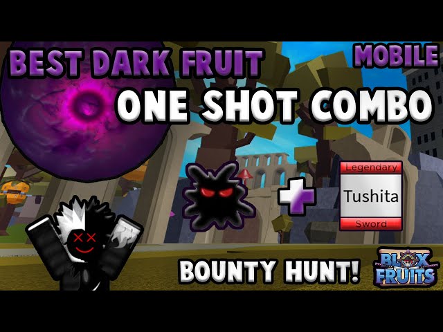 『Best Fruit Dark + Tushita One shot combo』Bounty Hunt l Roblox, Blox fruits  update 16