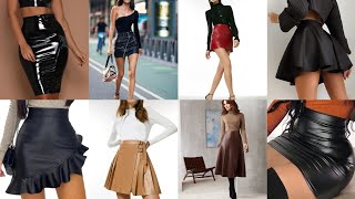 how to style a leather skirt ll faux leather skirt outfit 2024#viral #fashion