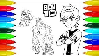 BEN 10 Coloring Pages | Colouring Pages for Kids with Colored Markers