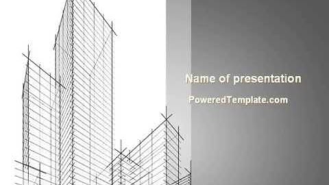 Sketch Of Skyscraper PowerPoint Template by PoweredTemplate.com