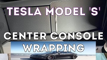 Tesla interior center console wrapping Carbon Fiber