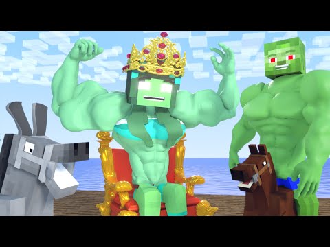 Minecraft Life of Muscles | Muscular Princess Herobrine | Minecraft Animation | love Zomma & ZomBo