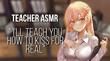 Binaural ASMR - Private lesson with your teacher ! [lots of kisses] - [moans] - [attention] - [F4A]