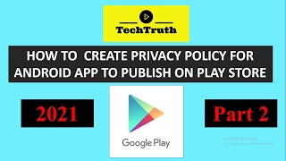 How to generate privacy policy for Android App to publish it on Google Play Store