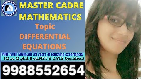 MASTER CADRE EXAM MATHS DIFFERENTIAL EQUATIONS
