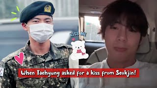 Taejin / JinV: When Taehyung asked for a Kiss from Seokjin!