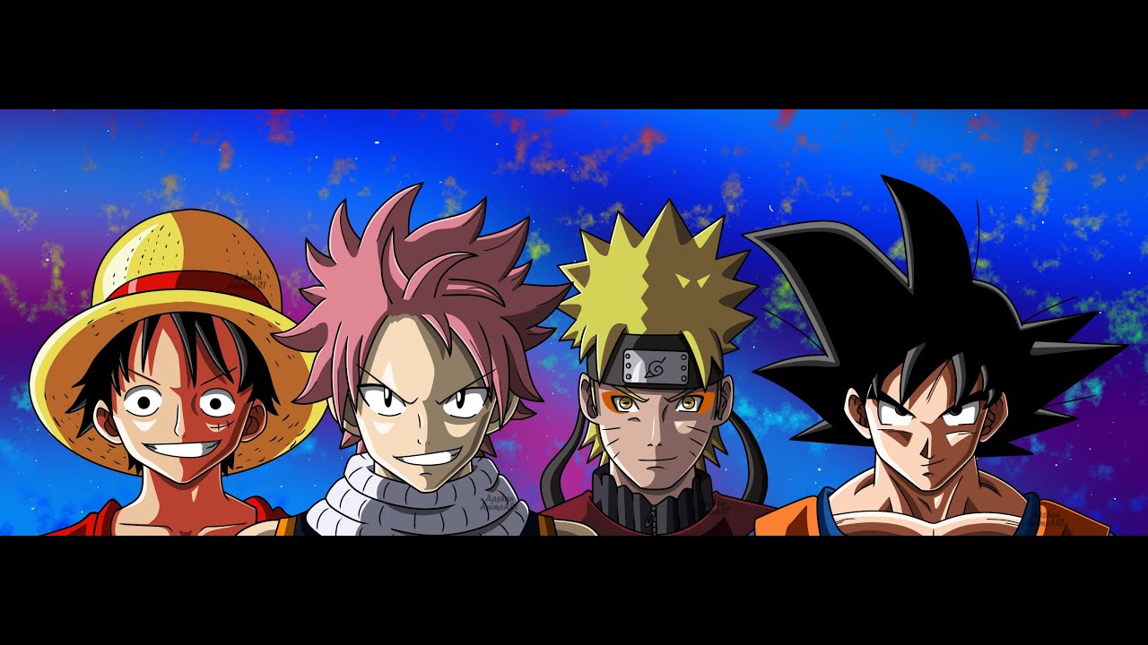 Goku Naruto Luffy Natsu (My Hero Squad) Speed Drawing ...