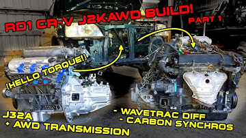 RD1 CR-V J2KAWD Build 1 - Prepping Transmission and J32A, Wavetrac Differential, Carbon Synchros