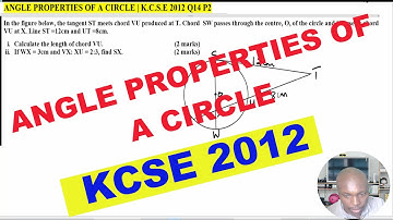 ANGLE PROPERTIES OF A CIRCLE |KCSE 2012 Q14 P2