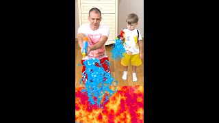 Liza and Floor is a lava challenge for Dad #7 #shorts