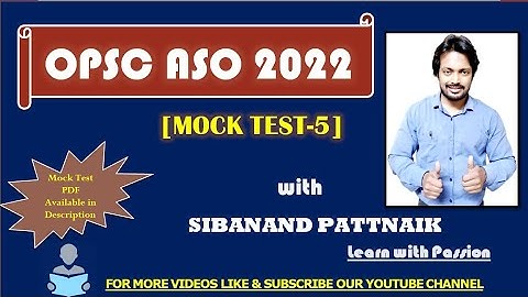 MOCKTEST 5 Solutions | Opsc Aso Mocktest Discussion | Opsc Aso 2022