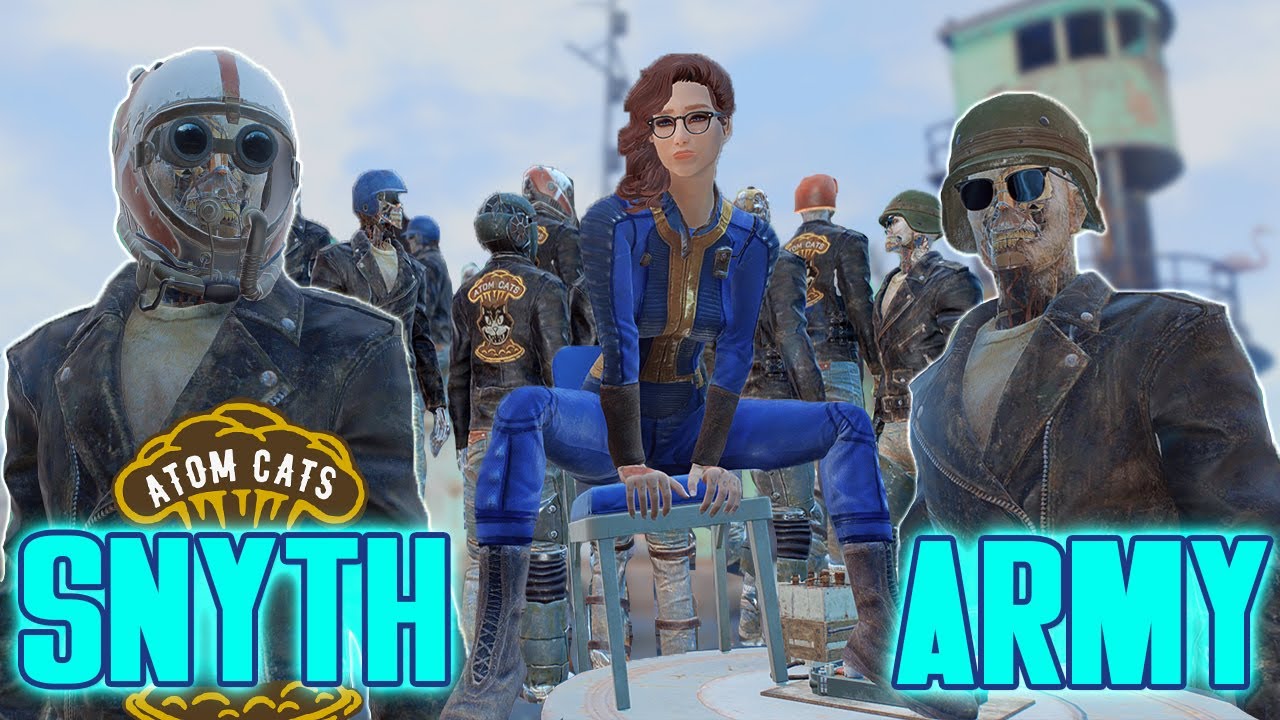 Fallout 4 Atom Cats Synths Army The Forgotten Barge Settlement Mod Xbox One Ps4 Pc Youtube