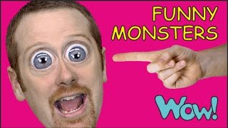 Funny Monsters for kids + MORE English Stories for Children | Steve and Maggie from Wow English TV