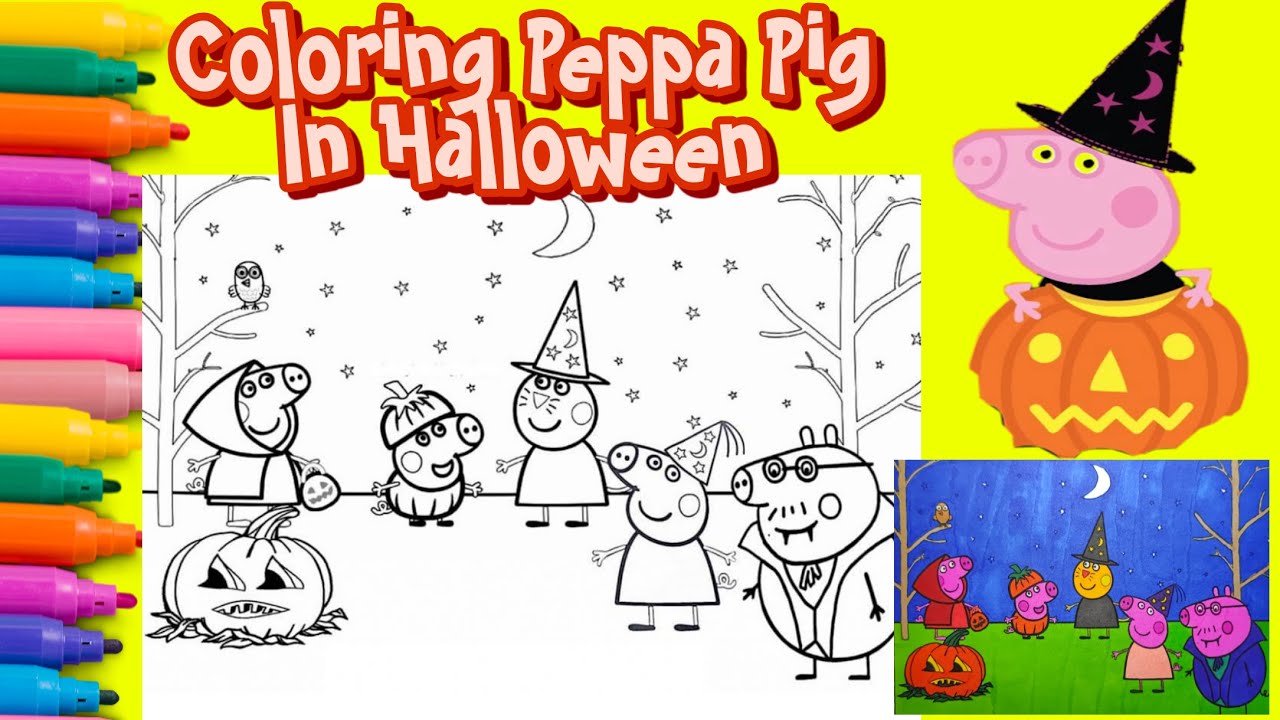 Desenhar E Colorir Peppa Pig, George Pig E Mommy Pig Na Chuva 🐷☔🌈 Desenhos  Para Crianças 