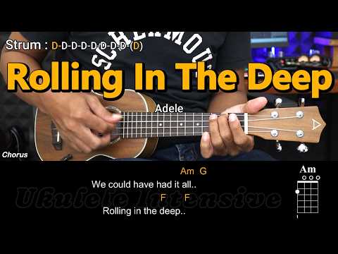 Rolling In The Deep - Adele - Ukulele Chords Tutorials (Play Along)