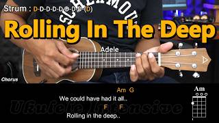 Rolling In The Deep - Adele - Ukulele Chords Tutorials (Play Along)
