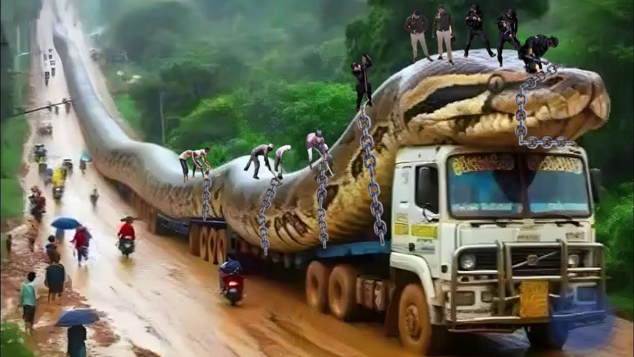 The worlds largest snake which was loaded on a truck and taken to another place Top 10 Biggest Snakes in the world