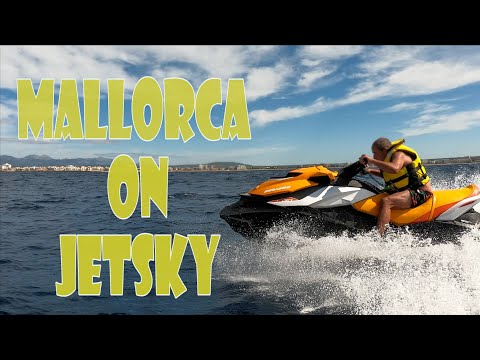 Jet Ski in  Mallorca.  Ride in  the  Bay  of Palma de Mallorca