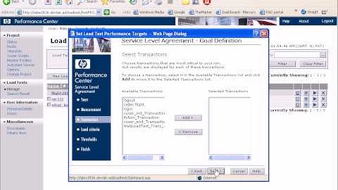HP Performance Center 9.0 SLA (Service Level Agreement)