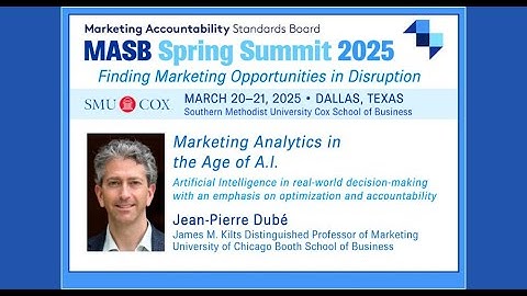 Marketing Analytics in the Age of A.I. | MASB Spring Summit 2025