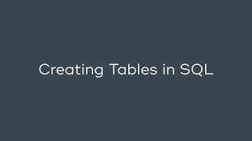 Creating Tables in SQL