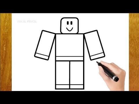 Como DESENHAR o NOOB do ROBLOX - Como DIBUJAR a NOOB de ROBLOX