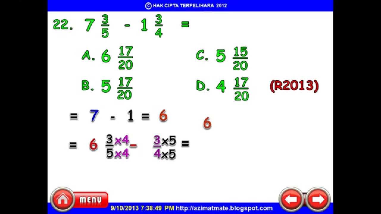 MATEMATIK UPSR : KERTAS 1 LATIHAN SEBELUM PEPERIKSAAN 3 - YouTube