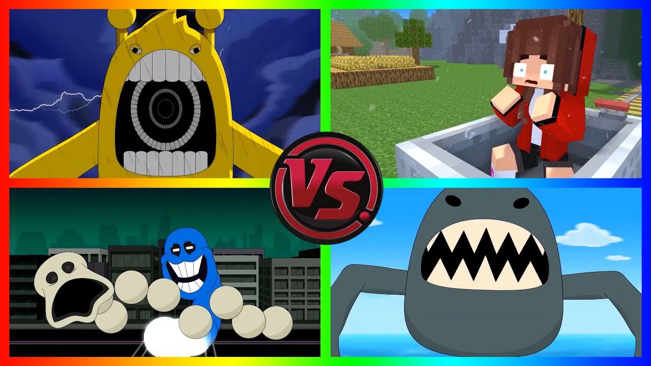 Sprunki Eater vs Big Worm & Hungry Snake | JJ & Mikey Train Eater vs The Bloop & Infected Sky