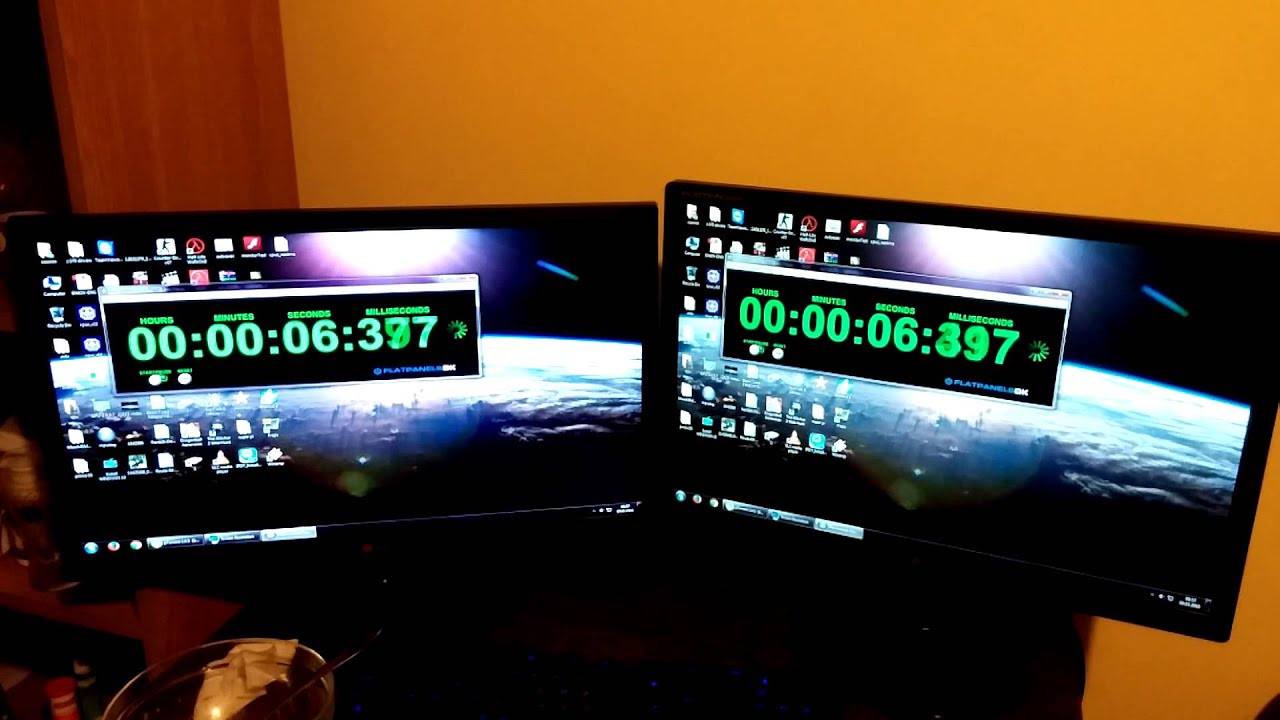 Monitor Input Lag test LG 24EN43VS-B(24"left) vs LG w2234s(22"right