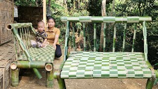 Single Mother: Simple and Beautiful Bamboo Chair Design - Daily Work | Phung Thi Binh