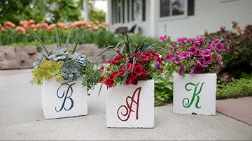 Monogrammed Cinder Block Planter // Garden Answer