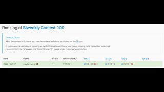 LeetCode Bi-Weekly Contest 100 (3622 / 22847)