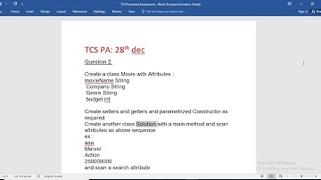 TCS Proctored assessment 28th December 2nd question part 1 | Java program