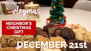 Enzo &amp; Louie&#39;s vlogmas 2021: Day 21 - Mystery British Snack and a Christmas Gift from the Neighbors!
