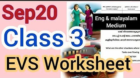 Class 3 EVS Worksheet 20/9/2021 # English & Malyalam medium #kitevicters activities #onlineclass