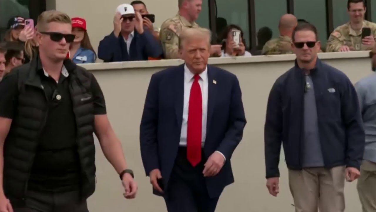 Former President Donald Trump arrives in Eagle Pass, Texas - YouTube