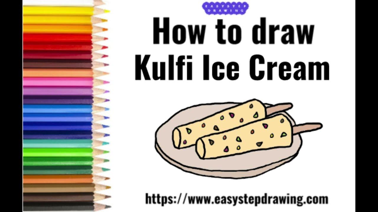 How to draw Kulfi Ice Cream easy step drawing easystepdrawing kulfi