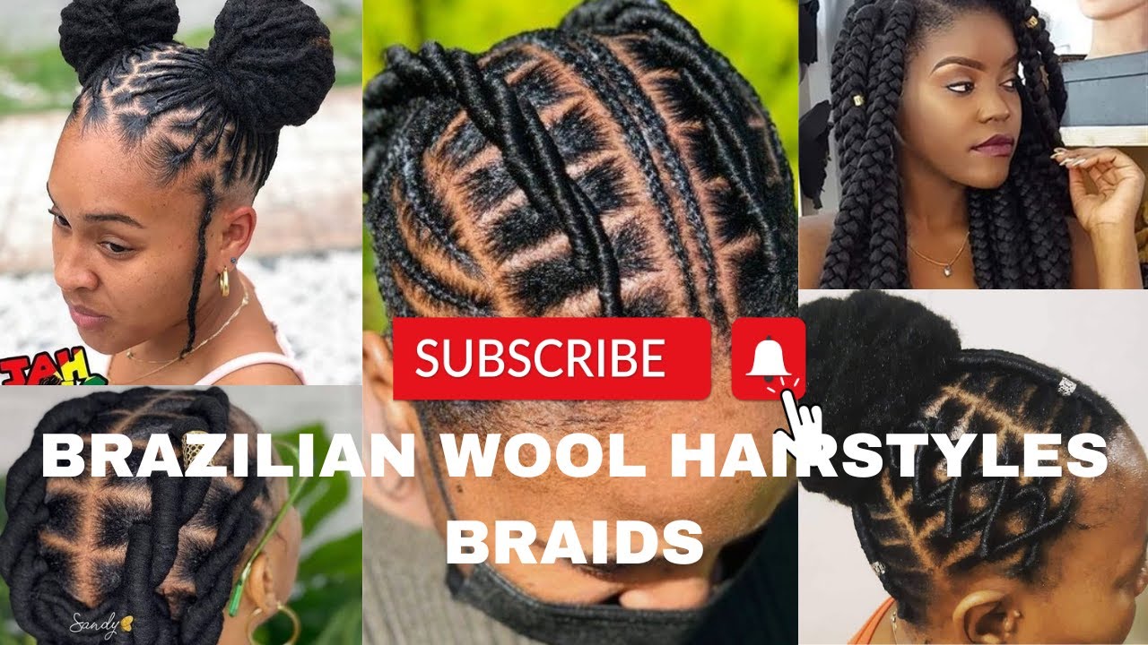 How to; African Threading Hairstyle using Brazilian wool - YouTube