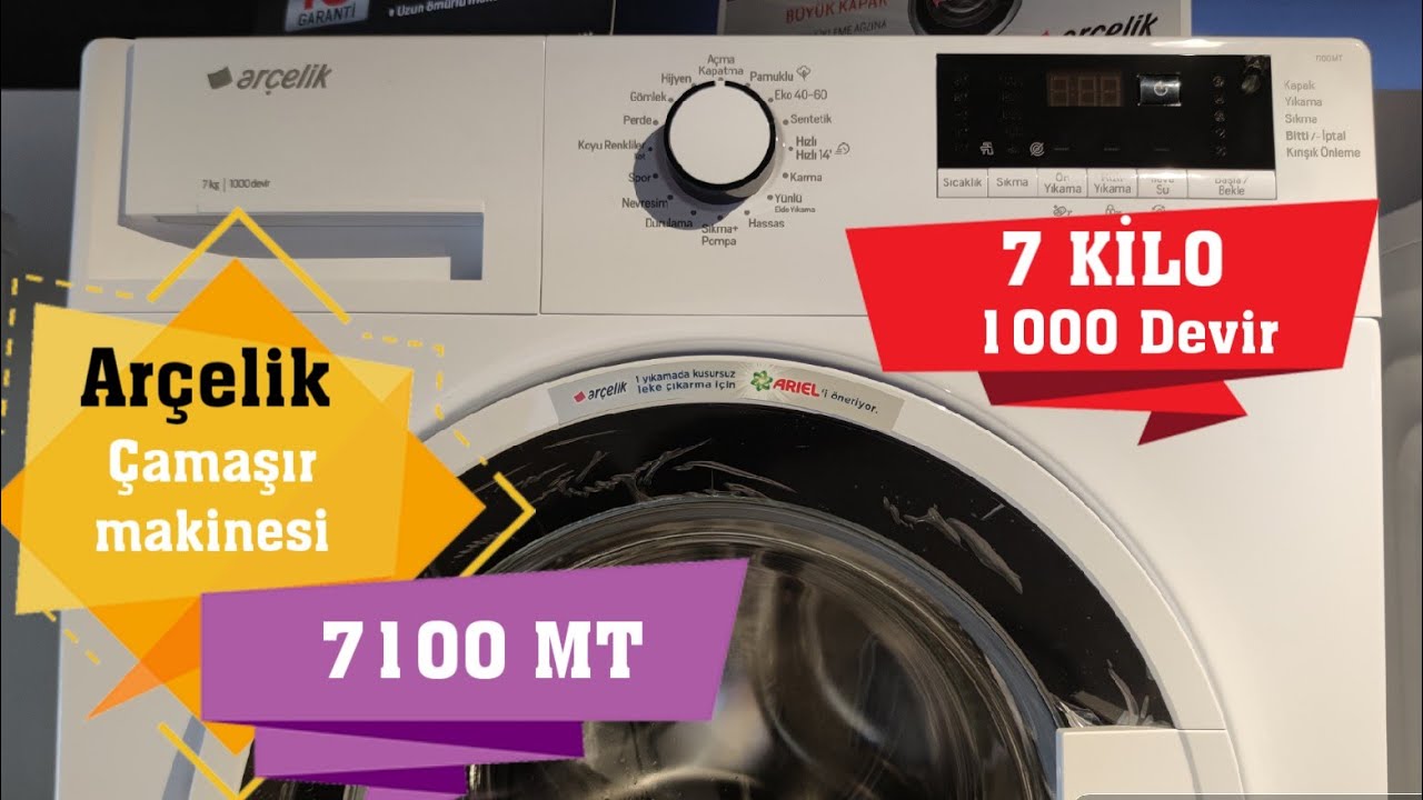 7100 MT Arçelik Yeni Çamaşır Makinesi | 7 Kilo 1000 Devir Çamaşır Makinesi  |Detaylı İnceleme Videosu - YouTube