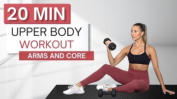 20 min UPPER BODY WORKOUT | With Dumbbells | Arms, Abs, Chest and Back