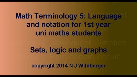Sets, logic and graphs | Math Terminology | NJ Wildberger