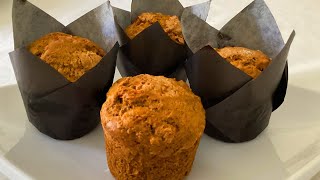 Golden Carrot Muffins with Walnuts, Cinnamon, Cloves &amp; Raisins