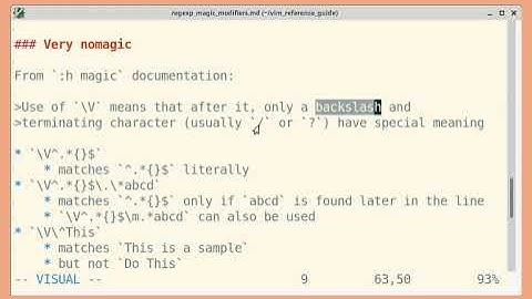 Vim regexp: Magic modifiers